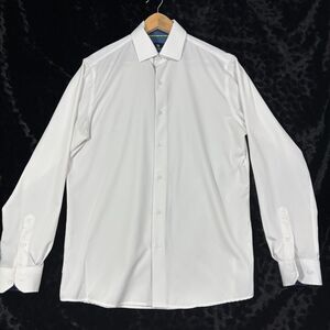 Tom Baine Performance Collection Slim Fit Men's White Dress Shirt Sz M 15-15 1/2
